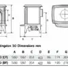 Huntingdon 30 Gas Stove - Dimensions