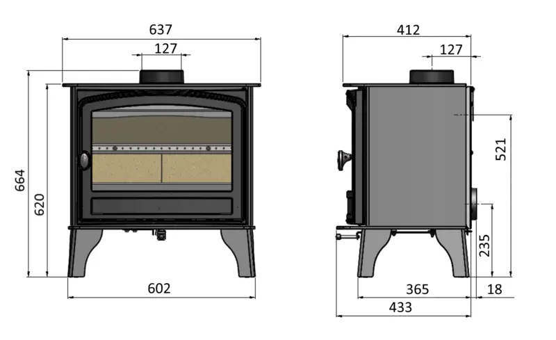 Hunter Herald 8 Eco Wood Burner - Image 2