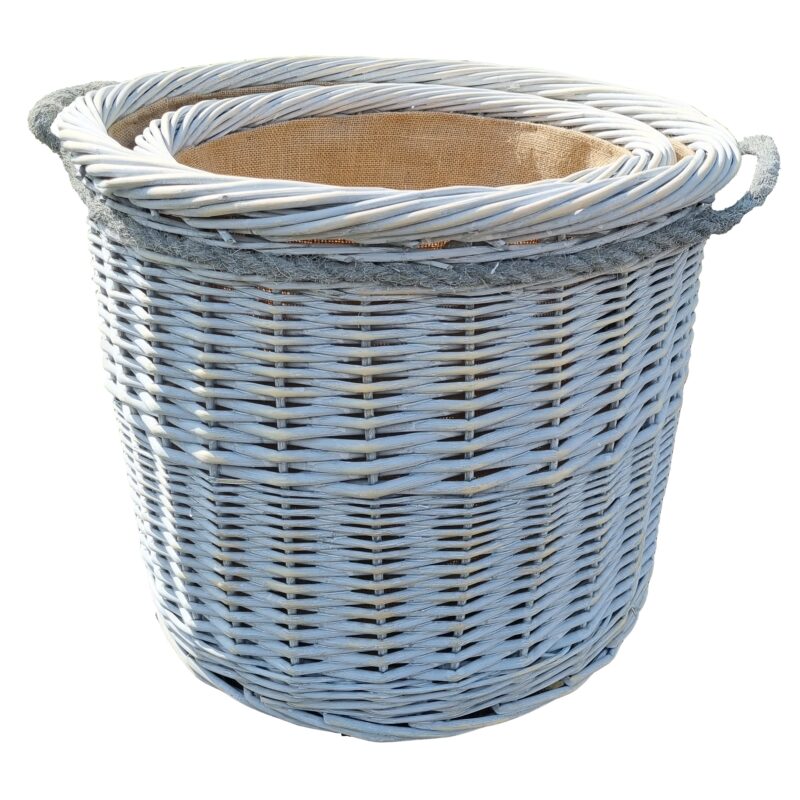 Deluxe Rope Handled Log Basket 2 Set